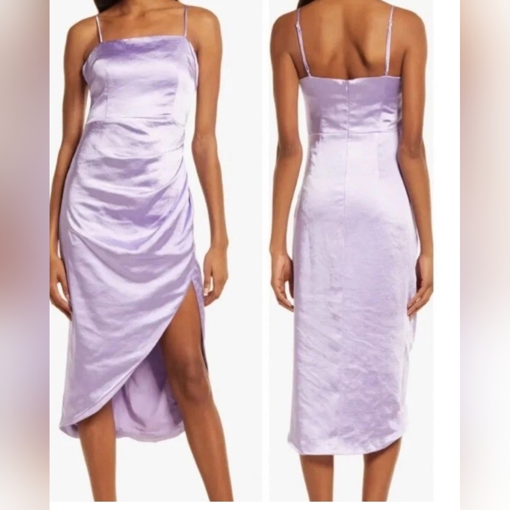 New Elliatt size Large Casey Ruched Asymmetric Hem Dress